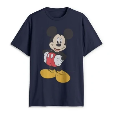Image of Disney Men&#039;s Classic Mickey Mouse Full Size Graphic Short Sleeve T Shirt, Navy, XL