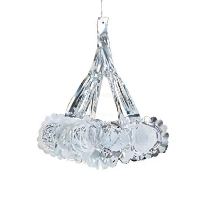 Image of Davies Silver/White Christmas 2 Tone Foil Ceiling Decorations 40cm Chandelier