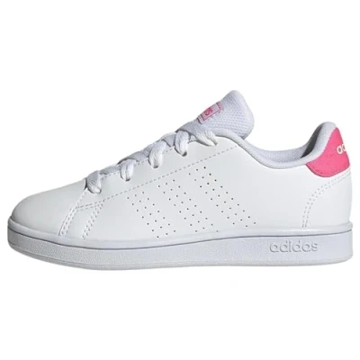 Image of adidas Advantage Lifestyle Court Lace Shoes Tennis, Cloud White/Pulse Magenta/Quartz, 4 UK