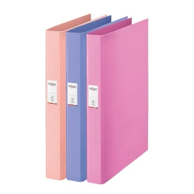 Image of Rexel Solea A4 Ring Binder, 25 mm Spine 2 Ring, 190 Sheet Capacity, File Folder for Document Organisation at Home, School or Office, Pack of 3 (Blue, Pink, Peach), 2115731