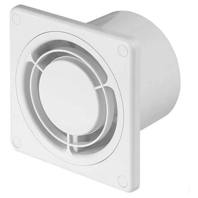 Image of Bathroom Fan Diameter 100 mm 10 cm Ring White Front Ceiling Wall Recessed Kitchen