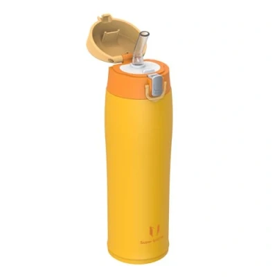 Image of Super Sparrow Water Bottle with Straw Ultralight Stainless Steel 18/10 Travel Mug 500ml BPA Free Insulated Metal Flask Leakproof for Sports, Travel, Work