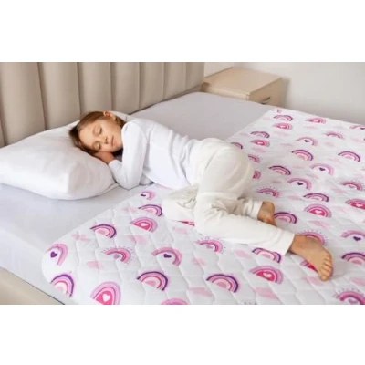 Image of Lynmark® Potty Training Bed Pad, waterproof Mattress Protector for Night Time ProtectionRainbow Lifesaver Whilst Toilet TrainingEasy To Wash &amp; DryFits Toddler Single Size