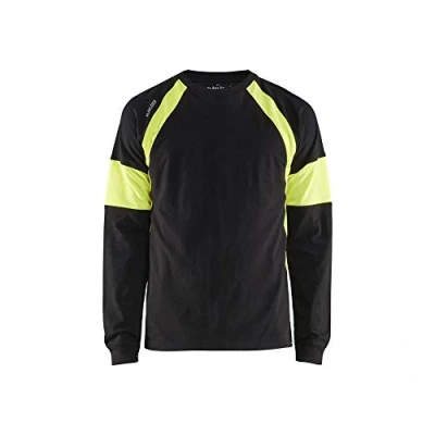 Image of Blaklader 352010309933M Long Sleeve T Shirt, Black/High Vis Yellow, Size M