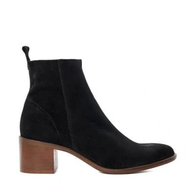 Image of Dune London Womens Ladies Paprikaa Suede Block Heel Ankle Boots Black Size UK 5