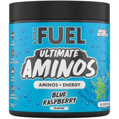 Image of Applied Nutrition BodyFuel Amino&#039;s Amino Acids Supplement, EAA Essential Powder, Muscle Fuel &amp; Recovery (270g 30 Servings) (Blue Raspberry)