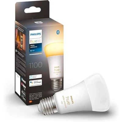 Image of Philips Hue NEW White Ambiance Smart Light Bulb 75W 1100 Lumen [E27 Edison Screw] with Bluetooth. Works Alexa, Google Assistant and Apple Homekit