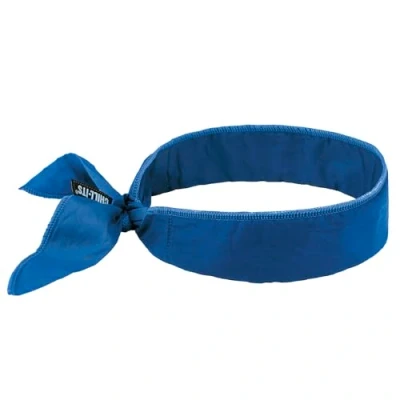Image of Ergodyne 12399 Chill Its 6702 Cooling Bandana, Evaporative Polymer Embedded Material for Relief Solid Blue