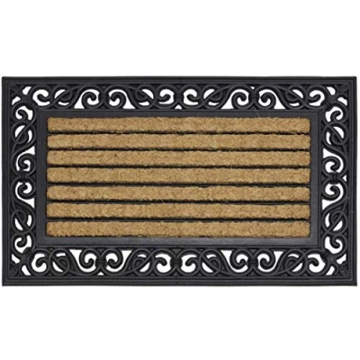 Image of EDS Tuff Scrape Doormat Outdoor 100% Coir with Rubber Backing Long Lasting Super Absorbent &amp; Non slip Doormats Removes Grass, Mud Dirt KR (45 x 75 CM) (Pack of 1)