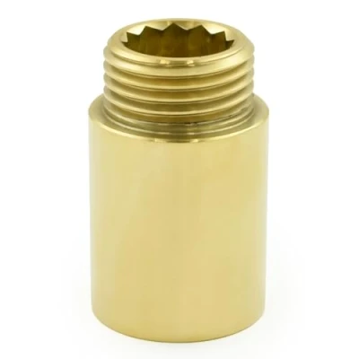 Image of Hot Flow 30mm Rigid Radiator Valve Extensions 1/2 inch BSP Unlacquered Brass(Pair)