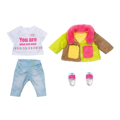 Image of BABY born Deluxe Colour Coat 43cm for Toddlers 3 Years &amp; Up Easy Small Hands Includes Coat, Shirt, Trousers Shoes