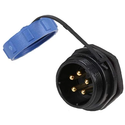 Image of PRO ELEC PELR0187 Circular Threaded Panel Mount Connector Plug, 5 Pole, IP68