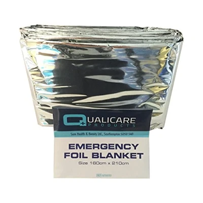 Image of 6 PACK OF QUALICARE THERMAL EMERGENCY FOIL SPACE FIRST AID SURVIVAL SILVER BLANKETS