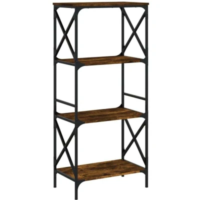 Image of vidaXL Bookcase 4 Tier Smoked Oak 59x35x132 cm Engineered Wood