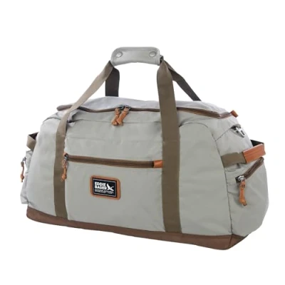 Image of Eddie Bauer Bygone 45L Midsize Duffel Made from Rugged Polyester/Nylon with U Shaped Main Compartment, Heather Grey, One Size, Size
