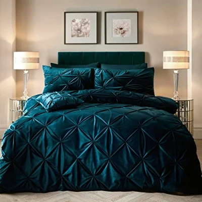 Image of Soiree Mira Velvet Cushion Cover 43 x 43cm in Teal