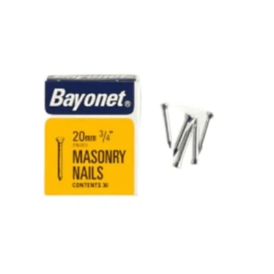 Image of Bayonet Masonry Nails Zinc Plated (Box Pack) 20mm