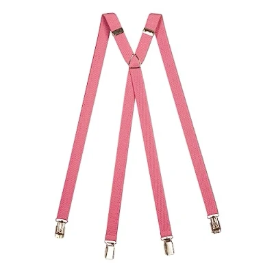 Image of Skinny Classic Style fully adjustable X Shape Clip on Braces/Suspenders, 2cm Light Pink