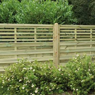 Image of Forest 6&#039; x 4&#039; Kyoto Pressure Treated Decorative Fence Panel (1.8m 1.2m)