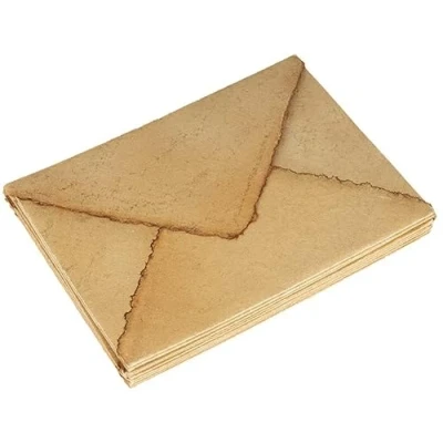 Image of Wanderings Handmade Antiqued Envelope with Deckle Edge 6.25&quot; x 9.25&quot; / 15x23 cm Package of 25 for Writers, Invitations, Announcements Cold Press Thick 150 GSM Recycled Paper