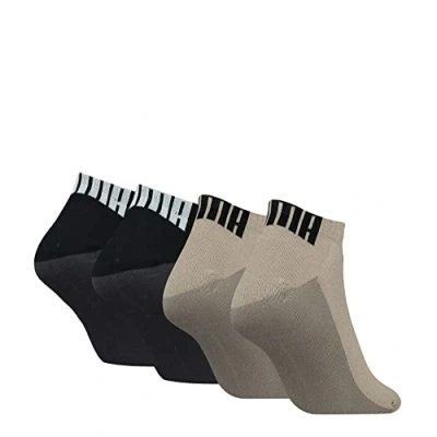 Image of PUMA Men&#039;s Back logo trainers, pack of 4 Hosiery, Beige Combo, 6 8