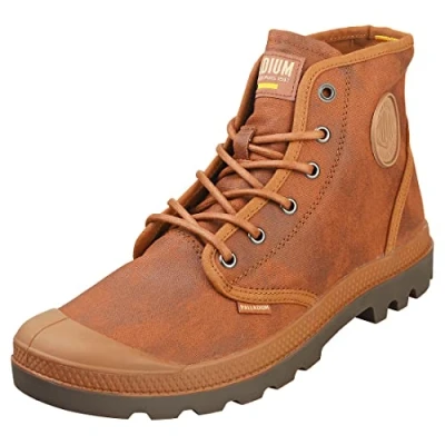 Image of Palladium Pampa Hi Wax women&#039;s Boots in Brown