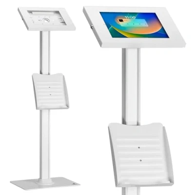 Image of Maclean MC 476W Floor Advertising Tablet Holder with Locking Device, 9.7&quot; 11&quot;, Compatible iPad/iPad Air/iPad Pro, Samsung Galaxy Tab A/Tab A7/Tab S6 Lite