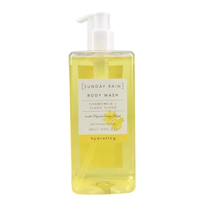 Image of Sunday Rain Chamomile and Ylang Body Wash, Hydrating Shower Gel, Calming Relaxing, Vegan Cruelty Free, 440ml