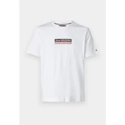 Image of Tommy Hilfiger Men’s Box Short Sleeve Cotton T Shirt, White (White), XL