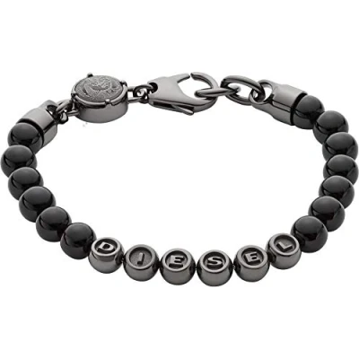 Image of Diesel Bracelet for Men , 18cm 19.5cm Gray Stainless Steel Bracelet, DX0950060