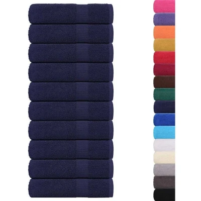 Image of vidaXL Hand Towels 10 pcs Navy Blue 50x100 cm 360 gsm 100% Cotton