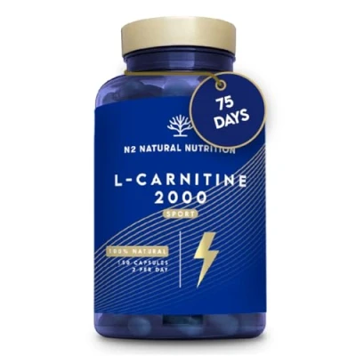 Image of Natural L CARNITINE 2000mg. 150 Capsules 75 Days. High Concentration Improves Sports Performance. Weight Loss, Energy Resistance. CE Manufactured. N2 Nutrition