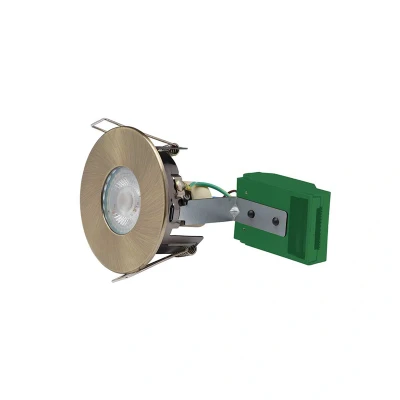 Image of Open Back GU10 Downlight Antique Brass Bell Lighting Firestay Protector