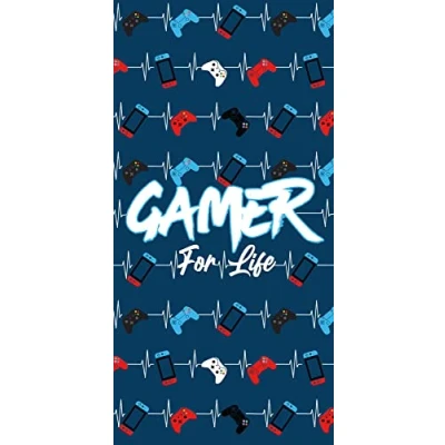 Image of Gamer For Life Beach Towel Gaming Controller Beats Design 70 x 140cm 100% Cotton