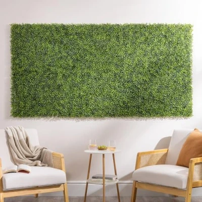 Image of CHRISTOW Boxwood Artificial Living Wall Panels, Garden Privacy Screening, Fence Covering Decoration, Indoor Outdoor, Waterproof UV Protected, 1m x (2 Sets of 4 50cm 50cm)
