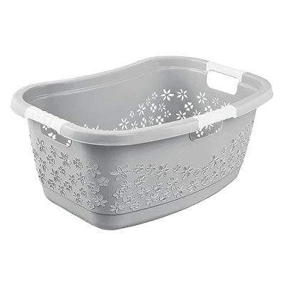 Image of keeeper Ergonomic Laundry Basket with Air Permeable Design and Anti Slip Soft Handles, 50 L, Lasse, Nordic Grey