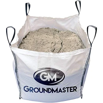 Image of GroundMaster 1 Tonne FIBC Bulk Builders Bags Wtih Handles Large 1000kg Capacity Heavy Duty Ton White Garden Sacks Reinforced Loops (1)