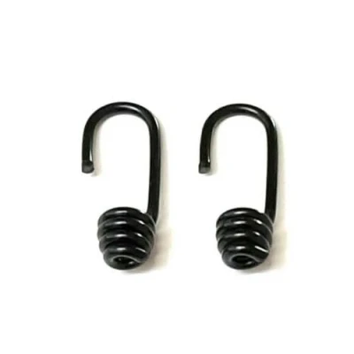 Image of Plastic Coated Steel Wire Bungee Hooks Shock Elastic Cord Rope 6mm 8mm 10mm Black (8mm, 2)