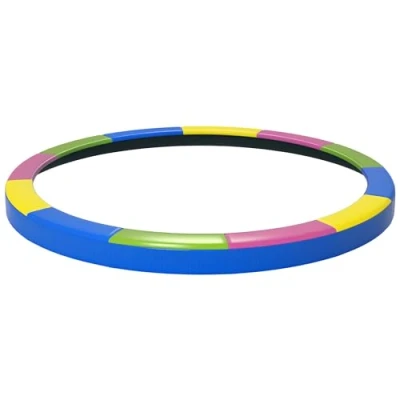 Image of SPORTNOW 12FT Trampoline Spring Cover, Plastic Pad Replacement with Elastic Cord, Waterproof, UV Resistant and Tear Resistant, Multi Colored