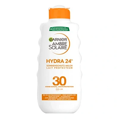 Image of Garnier Ambre Solaire Sun Protection Milk SPF 30 Moisturising Cream with Shea Butter (1 x 200 ml)