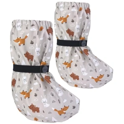Image of HECKBO baby rain booties without fleece shoe covers rainbow pink 18 24 months overshoes crawling shoes