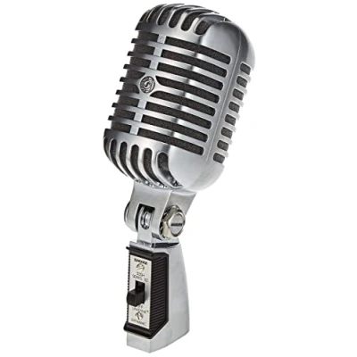 Image of Shure 55SH Series II Iconic Unidyne Dynamic Vocal Microphone, Cardioid Directional Polar Pattern for Live Performances, Shock Mounted Cartridge, Classic, Vintage Mic with 5/8&quot; to 3/8&quot; Thread Adapter