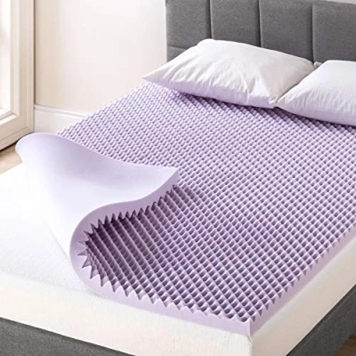 Image of Best Price Mattress 2 Inch Egg Crate Memory Foam Topper with Soothing Lavender Infusion, CertiPUR US Certified, Full
