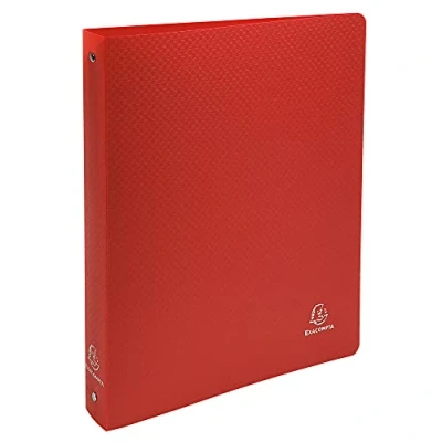 Image of Exacompta ref. 512805E 1 OPAK semi rigid binder 4 round rings diameter 30 mm Spine 40 External dimensions: 32 x 26.8 cm Format to be filed A4 Maxi Colour: red