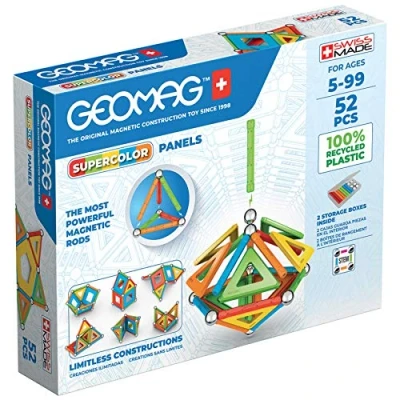 Image of Geomag Supercolor Magnetic Constructions for Kids, Toy, Green Collection 100% Recycled Plastic, 52 Pieces