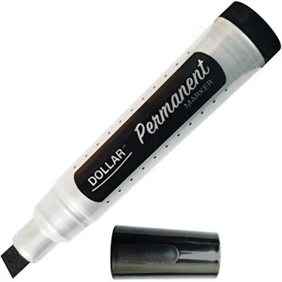 Image of DOLLAR 11.0mm Chisel Tip Calligraphy Jumbo Permanent Marker Pen Waterproof Ink (1 x Black + 1 ZOFAX Pen)