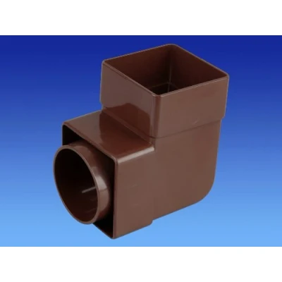 Image of Wavin OSMA 4T862 Brown Pipe Bend/Elbow 87.5 deg for 61mm Square downpipes