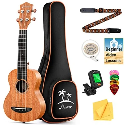 Image of Donner Tenor Ukulele Beginner Kit 26 inch Starter Mahogany Adult Hawaii Guitar Ukelele with Online Lesson (DUT 100)