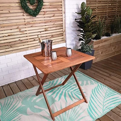 Image of Windermere Outdoor 4 Person Folding Square Wooden Table