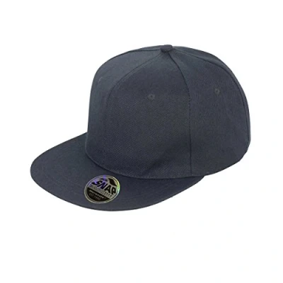 Image of Result Unisex Core Bronx Original Flat Peak Snapback Solid Colour Cap (One Size) (Black)